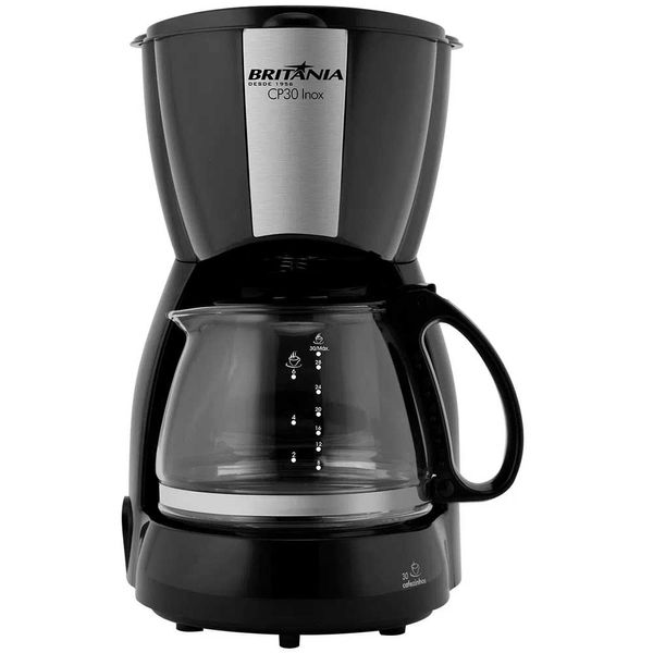 Cafeteira Britania 30 Xic Preto/Inox 800W 110V CP30 Inox