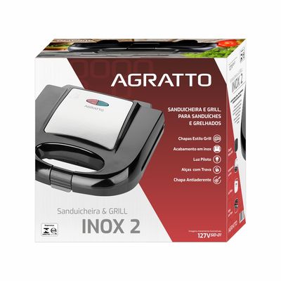 SANDUICHEIRA ELÉTRICA AGRATTO INOX 220V 750W