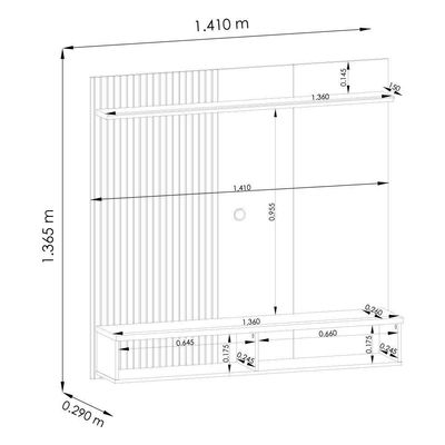 Painel Home Suspenso íris Cinamomo Off White Para Tv Até 55 Madetec Cinamomo Off White