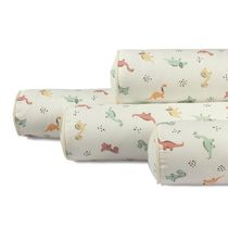 Kit Para Berço Jogo De Lençol Com Rolinhos 100% Algodão 7 Peças Dinossauros