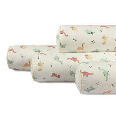 Kit Para Berço Jogo De Lençol Com Rolinhos 100% Algodão 7 Peças Dinossauros