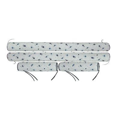 Kit Para Berço Jogo De Lençol Com Rolinhos 100% Algodão 7 Peças Space