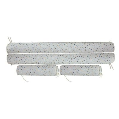 Kit Para Berço Jogo De Lençol Com Rolinhos 100% Algodão 7 Peças Triangles