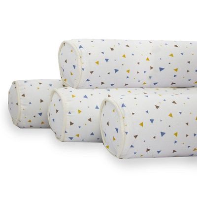 Kit Para Berço Jogo De Lençol Com Rolinhos 100% Algodão 7 Peças Triangles
