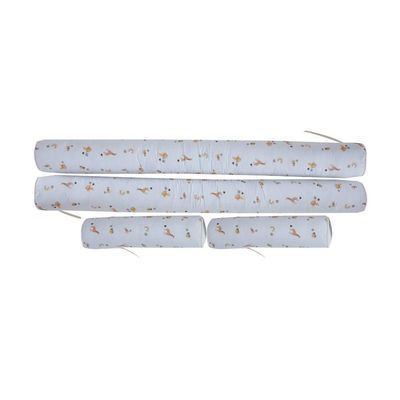 Kit Para Berço Jogo De Lençol Com Rolinhos 100% Algodão 7 Peças Boho Safari