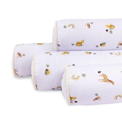 Kit Para Berço Jogo De Lençol Com Rolinhos 100% Algodão 7 Peças Boho Safari