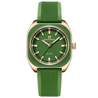 Relógio Feminino De Quartzo Casual Com Pulseira De Silicone Impermeavel 3atm Verde