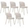 Kit 5 Cadeiras Sala De Jantar Estofada Gavi Arena L02 Linho Cru Lyam Decor