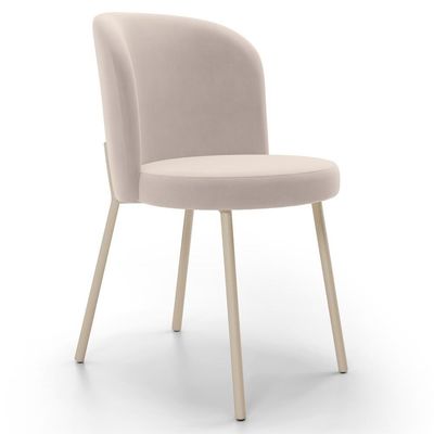 Kit 3 Cadeiras Sala De Jantar Estofada Gavi Arena L02 Suede Bege Lyam Decor