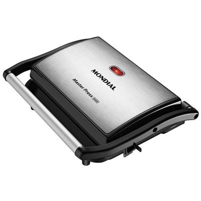 Sanduicheira E Grill Press Antiaderente Preto Com Inox 127 V