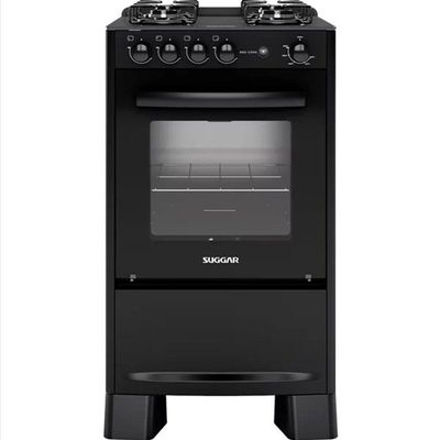 Fogão De Piso Max Glass 4 Bocas Fgvmg410 Suggar Preto