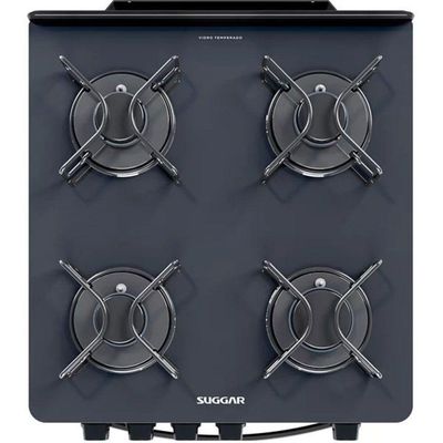 Fogão De Piso Max Glass 4 Bocas Fgvmg410 Suggar Preto