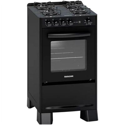 Fogão De Piso Max Glass 4 Bocas Fgvmg410 Suggar Preto