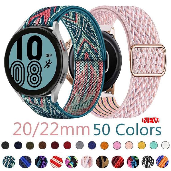 Pulseira de Nylon 20mm/22mm para Samsung Watch 6 5 e Huawei GT/2/2E/Pro 38/40/41mm / leopardo