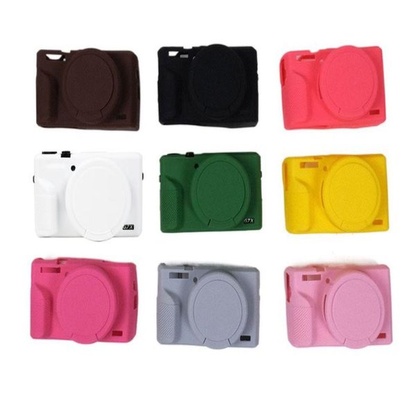 Capinha de Lente para Câmera - Bolsa Portátil para Canon G7X Mark II III vermelho rosa