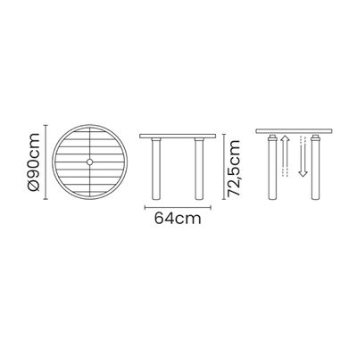 Mesa Tramontina Cassino 90 cm em Polipropileno Preto