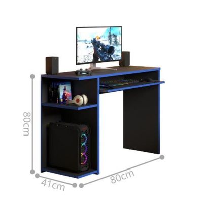Mesa Computador Gamer Poláris Azul - Design e Conforto