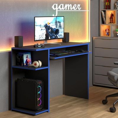 Mesa Computador Gamer Poláris Azul - Design e Conforto
