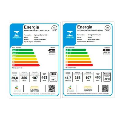 Geladeira Frost Free Midea MD-RT645MTA462 Duplex 463L Slim Inox 220V