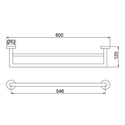 Toalheiro Barra Duplo Lorenzetti Loren Loft 2042 C82 Cromado