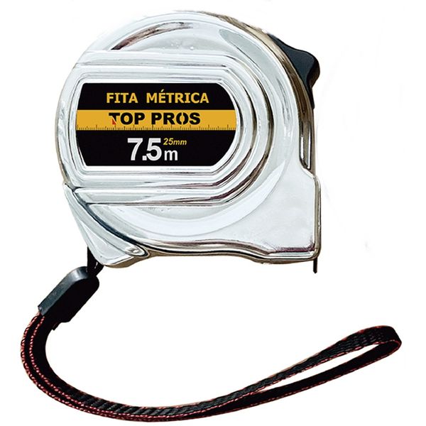 TRENA AUTOMATICA FITA MÉTRICA PEDREIRO TRAVA CROMADA 7,5 M