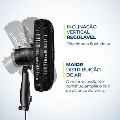 Ventilador De Coluna Super Turbo 8 Pás Mondial - Vtx-40c-crystal Vent 40cm Vtx-40c-crystal 220v/60hz .