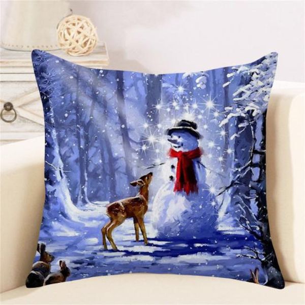 Capa de Almofada de Natal Confortável e Decorativa C