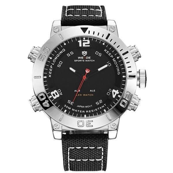 Relógio Weide Masculino Ref:Wh-6103 10300 Anadigi Prateado LED