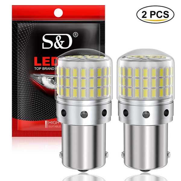 2 Peças Lâmpadas LED 1156 BA15S P21W BAU15S PY21W 7440 W21W 1157 BAY15D 7443 7440 T20 W21W WY21W / branco