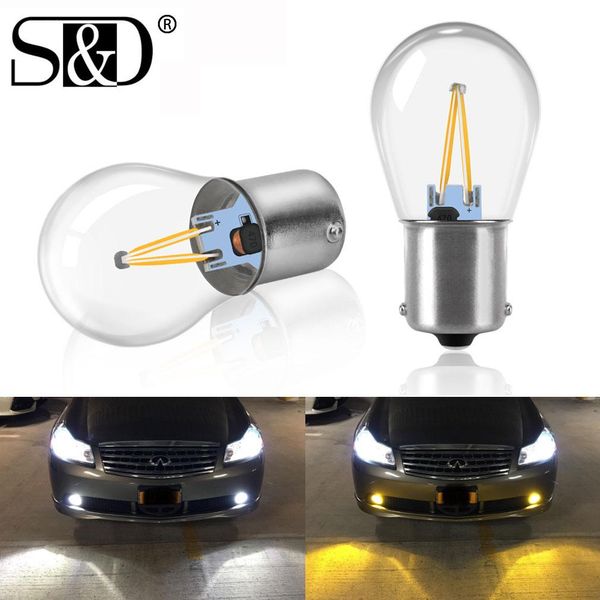 Lâmpada LED P21W 1156 BA15S 1157 BAY15D para Carro 12V 3000K Amarela 6000K Branca 1156 BA15S P21W / branco