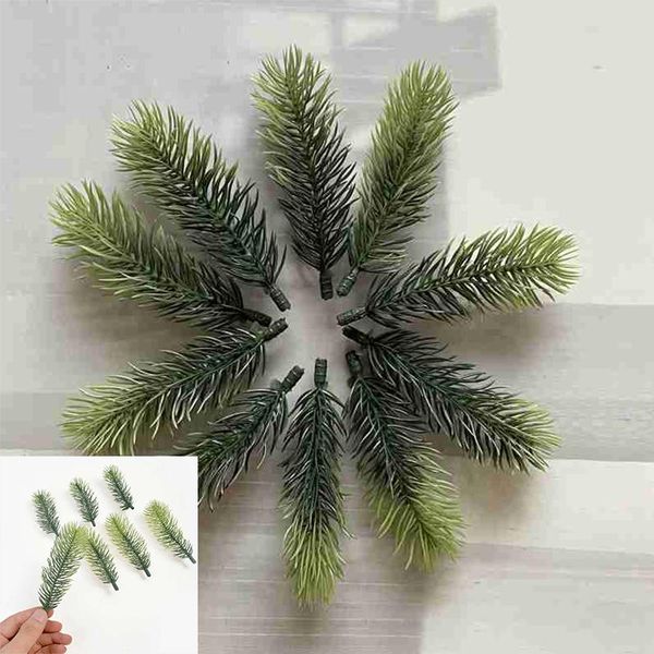 Decoração de Árvore de Natal DIY - Acessórios de Flor Artificial 10pcs 6 cm / verde