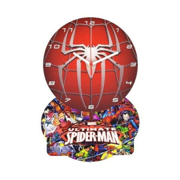 Relógio de Parede com Pêndulo Homem Aranha Com base fundo
