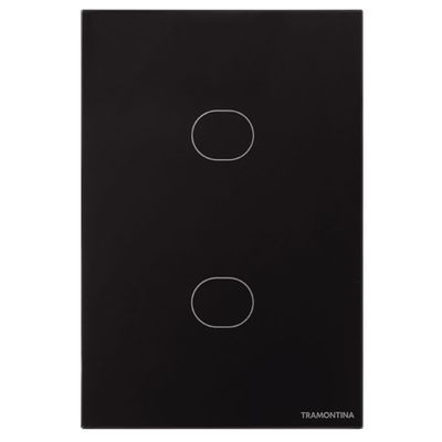 Interruptor Touch Wi-Fi Smart Tramontina Preto com 2 Canais