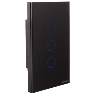 Interruptor Touch Wi-Fi Smart Tramontina Preto com 3 Canais