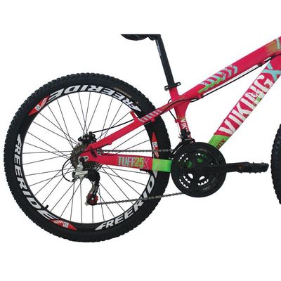 Bicicleta X TUFF25 Aro 26 Freio a Disco Shimano Rosa Viking