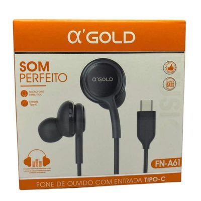 Fone De Ouvido Tipo C Para Celular Com Microfone A Gold Fn-a61