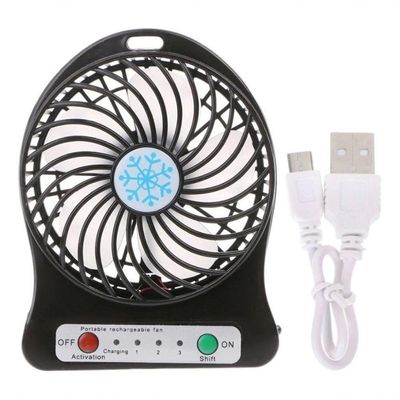 Mini Ventilador Handy Mini Fan Portátil De Mão Usb Recarregável Com bateria Preto Bivolt