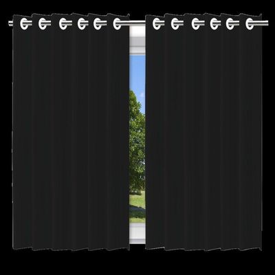 Cortina Blackout Preto Com Ilhós 280 X 250 Cm