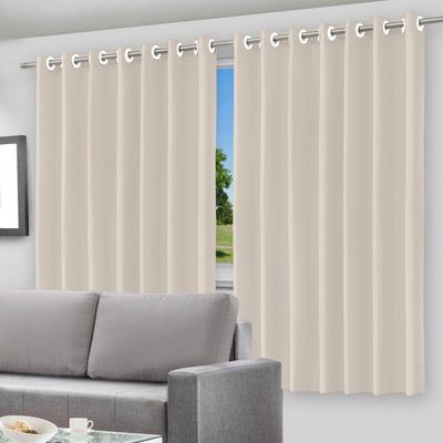 Cortina Blackout Bege C- Ilhos - 280x250cm
