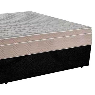 Cama Box Casal Suede + Colchão Sereneprime Molas Ensacadas 138x188x65 Preto
