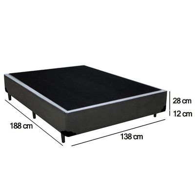 Cama Box Casal Sintético Sereneprime Cinza 138x188x40