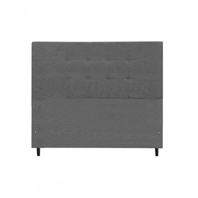 Cabeceira Maveric Estofada Com Botão De Tecido Para Cama Box Solteiro 94cm Chumbo