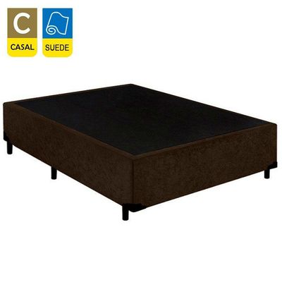 Cama Box Casal Suede Serene Marrom 138x188x40