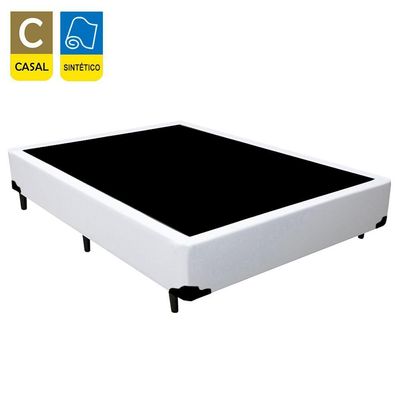Cama Box Casal Sintético Serene Branco 138x188x40