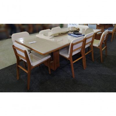 Sala De Jantar Com 8 Cadeiras 2,20 Estellar Requinte Salas