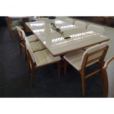 Sala De Jantar Com 8 Cadeiras 2,20 Estellar Requinte Salas