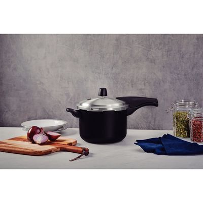 Panela de Pressão Tramontina Vancouver Effect em Alumínio Antiaderente Starflon Max Preto 20 cm 4,5 L