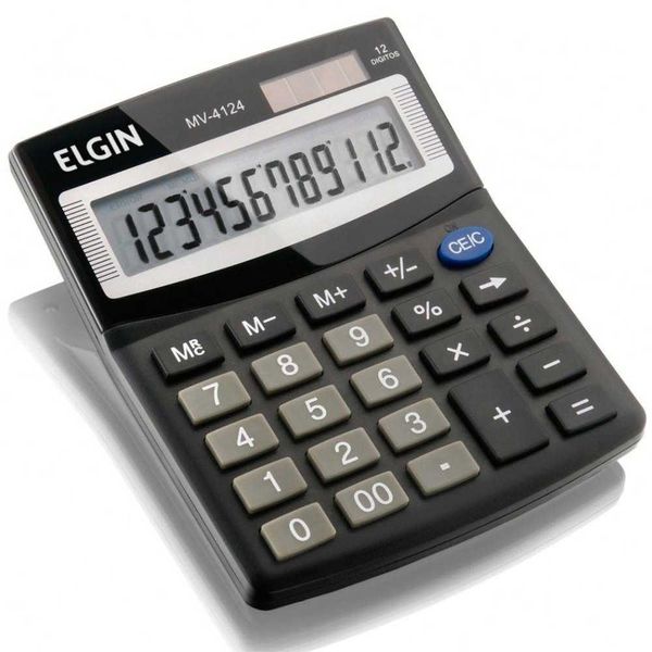 CALCULADORA DE MESA 12 DIG MV4124 PRETO ELGIN