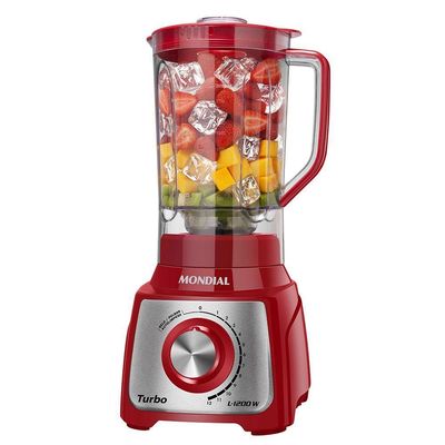 Liquidificador Mondial Turbo L-1200 Ri 127v-vermelho/inox 110V