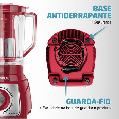 Liquidificador Mondial Turbo L-1200 Ri 127v-vermelho/inox 110V